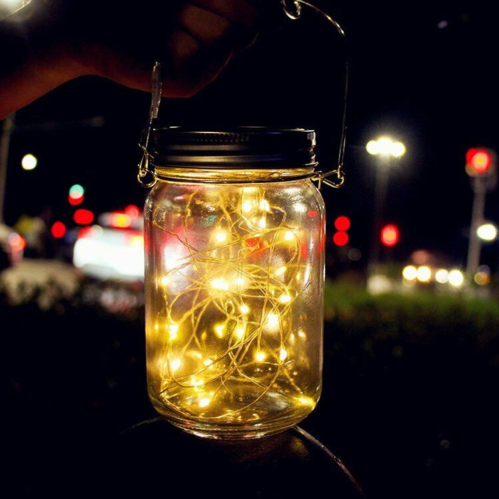 Solar Powered Mason Jar LED Decorative Fairy Lights Set_14