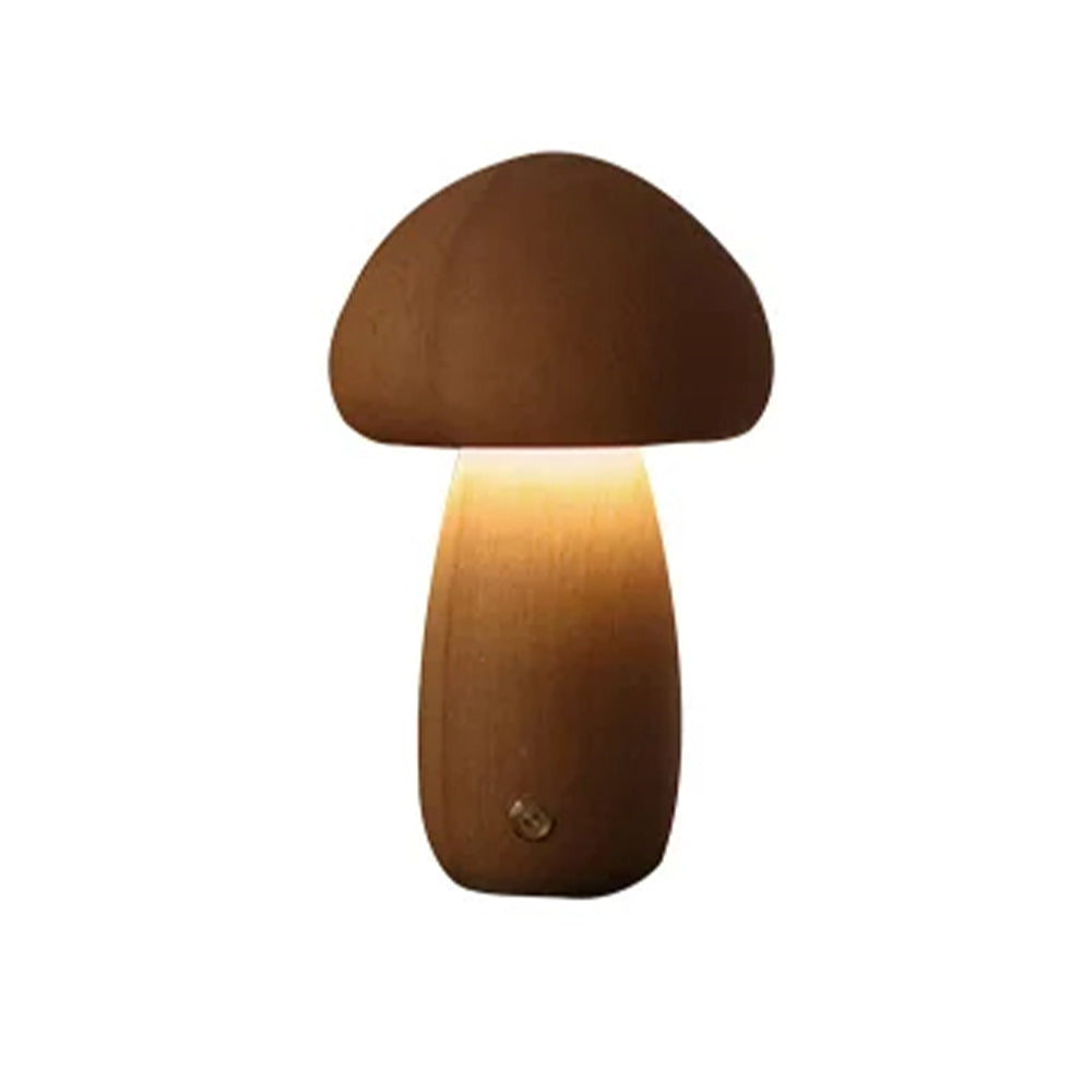 Wooden Mushroom LED Night Light for Bedroom - USB Rechargeable_16