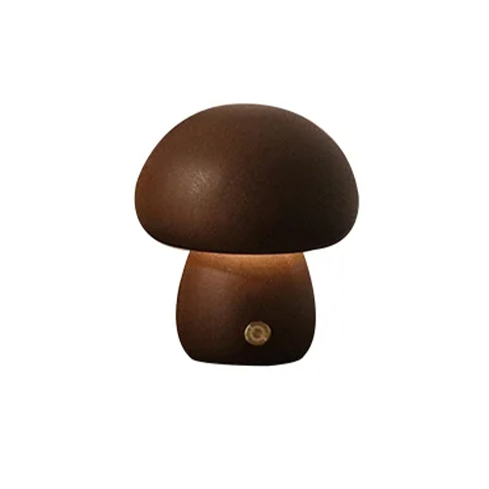 Wooden Mushroom LED Night Light for Bedroom - USB Rechargeable_19