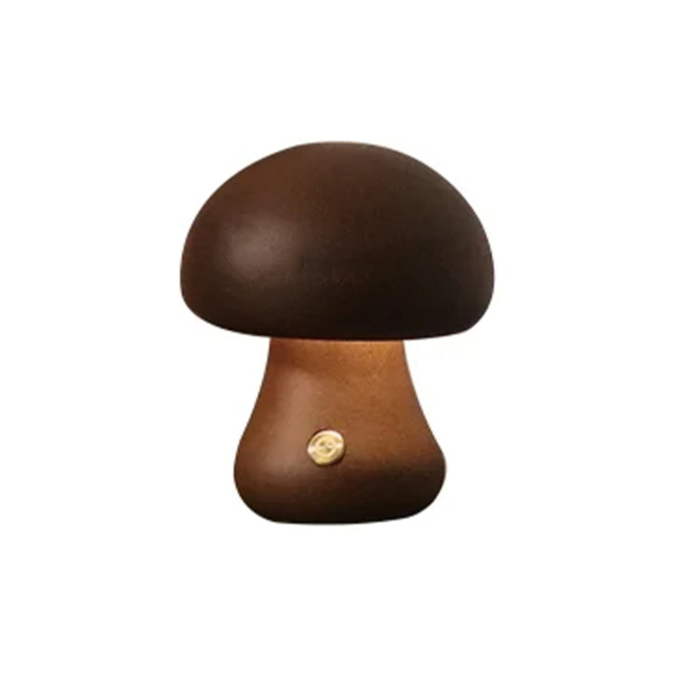 Wooden Mushroom LED Night Light for Bedroom - USB Rechargeable_17