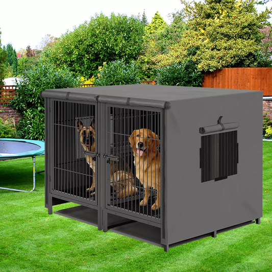 Double Door Waterproof Dog Kennel Cover_0