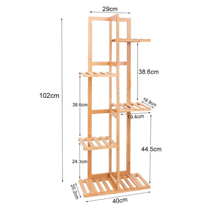 5/6 Pot Vertically Bamboo Flower Shelf Rack Pots Display Corner Shelving_9